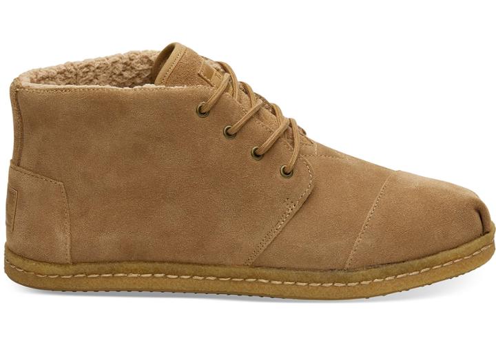 Toms Toffee Suede Faux Shearling Men's Botas
