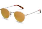 Toms Toms Hynes Satin Gold White Vintage Crystal Sunglasses With Rose Mirror Lens