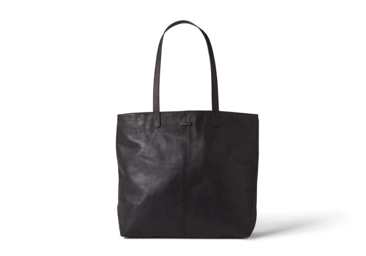 Toms Black Leather Cosmopolitan Tote Bag