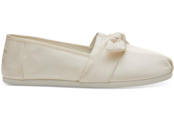 Toms Ivory Grosgrain Bow Women's Classics