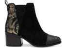 Toms Black Suede And Floral Metallic Jaquard Mix Women's Esme Boots