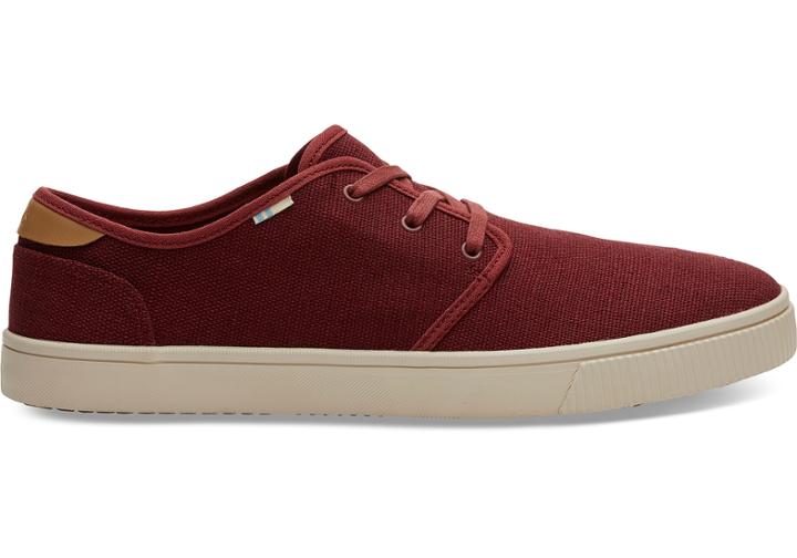 Toms Red Ochre Heritage Canvas Mens Carlo Sneakers Topanga Collection