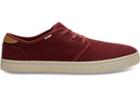 Toms Red Ochre Heritage Canvas Mens Carlo Sneakers Topanga Collection