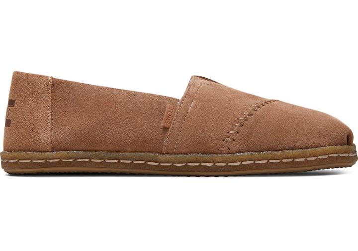 Toms Toffee Suede With Shearling Women's Alpargata Crepe Espadrilles