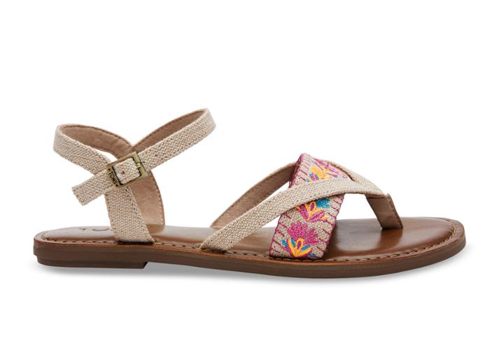 Toms Toms Burlap Floral Embroidered Women's Lexie Sandals - Size 5