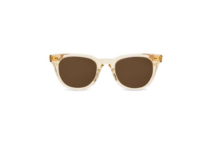 Toms Toms Archie Champagne Crystal Polarized Sunglasses With Solid Brown Lens
