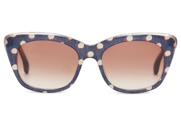 Toms Toms Kitty Retro Polka Dot Sunglasses With Violet Brown Gradient Lens