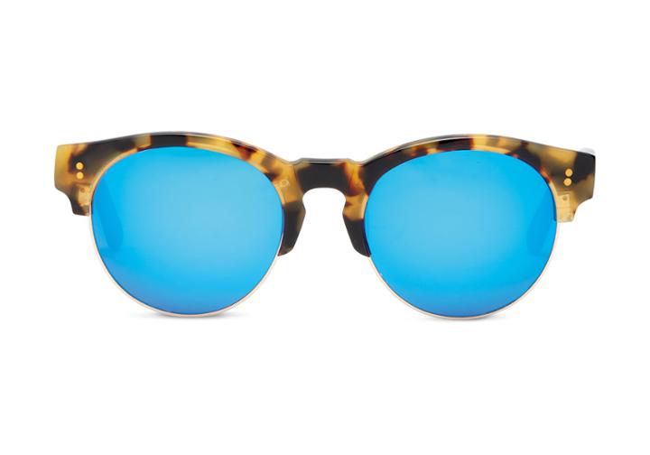 Toms Toms Charlie Rae Havanna Tortoise Zeiss Polarized Sunglasses With Deep Blue Mirror Lens
