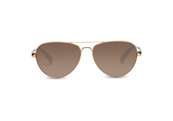 Toms Toms Maverick 201 Combo Gold Polarized Sunglasses With Solid Brown Lens
