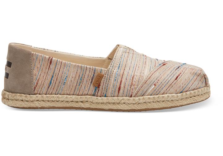 Toms Birch Metallic Slub Stripe Women's Espadrilles