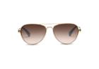Toms Toms Maverick 201 Shiny Gold Whiskey Tortoise Sunglasses With Brown Gradient Lens