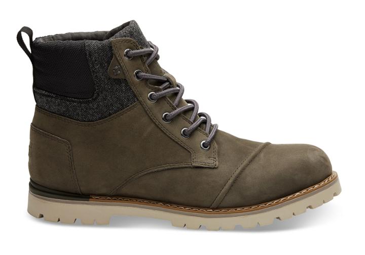Toms Waterproof Tarmac Olive Nubuck Men's Ashland Boots