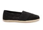 Toms Toms Black Nubuck Suede With Woven Panel Women's Espadrilles Shoes - Size 10