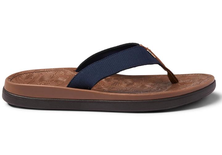 Toms Navy Grosgrain Webbing Mens Trvl Lite Flip-flops