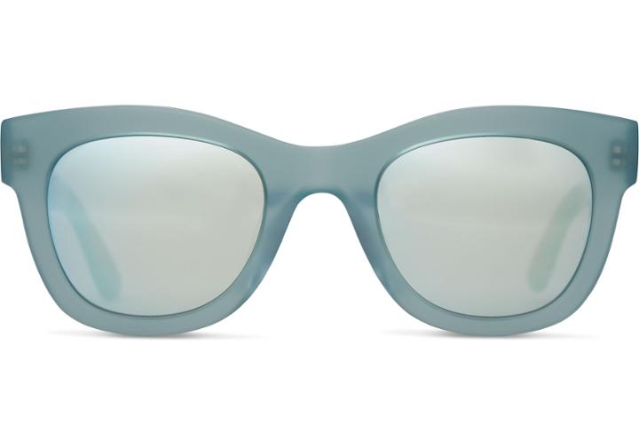 Toms Toms Chelsea Powder Blue Crystal Sunglasses With Light Blue Mirror Lens