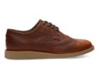 Toms Toms Dark Brown Pull Up Leather Men's Brogues Shoes - Size 7.5