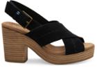 Toms Black Suede Women's Ibiza Sandals
