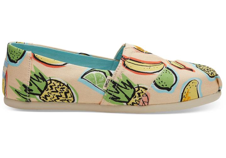 Toms Coral Pink Cuban Fruits Women's Classics