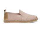 Toms Toms Blush Suede With Gold Metallic Women's Deconstructed Alpargatas Shoes - Size 9.5