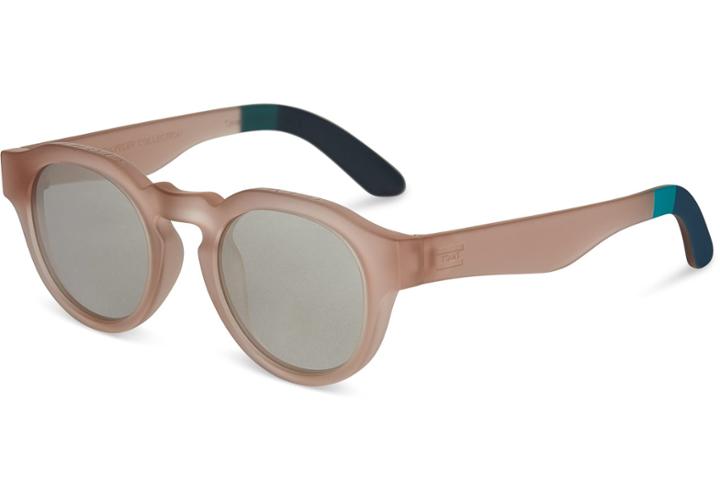 Toms Traveler By Toms Bryton Matte Champagne Sunglasses With Ivory Mirror Lens