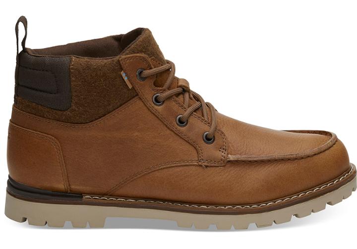 Toms Waterproof Dark Toffee Leather Men's Hawthorne Boots