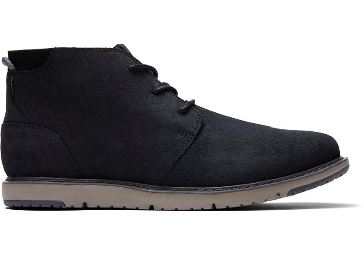 Toms Black Distressed Leather Men's Navi Boots