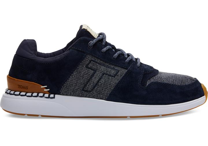 Toms Navy Suede Mini Stripe Jersey Mens Arroyo Sneakers