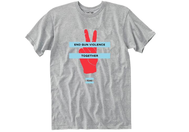 Toms End Gun Violence Together Heather Grey Short Sleeve Crew Tee