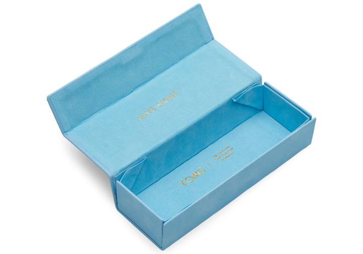 Toms Light Blue Synthetic Flex Fold Sunglasses Case