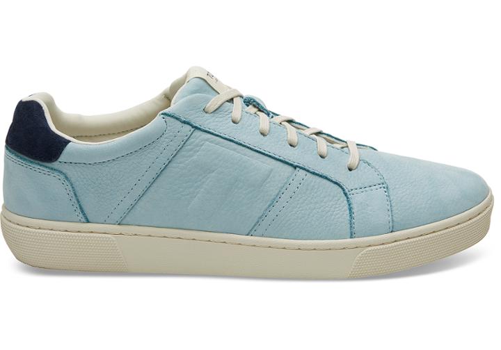 Toms Pastel Turquoise Nubuck Leather Mens Leandro Sneakers