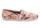 Toms Coral Canvas Printed Palms Women's Classics