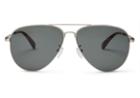 Toms Toms Maverick 301 Satin Silver Sunglasses With Green Grey Lens