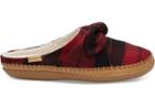 Toms Red Plaid Felt Bow Women's Ivy Slippers
