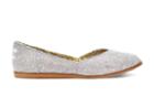 Toms Toms Grey Chambray Dot Women's Jutti Flats Shoes - Size 6