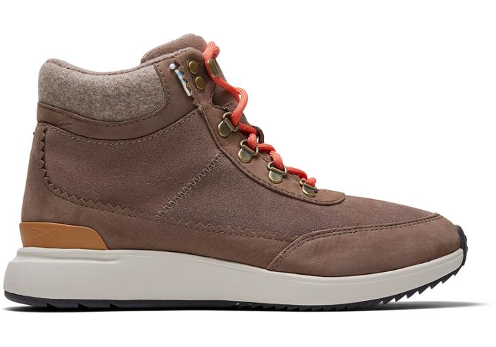 Toms Waterproof Taupe Gray Nubuck And Suede Women's Cascada Sneakers