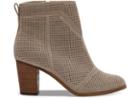 Toms Toms Desert Taupe Suede Perforated Women's Lunata Booties - Size 6.5