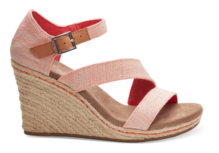 Toms Toms Tangerine Yarn Dye Women's Clarissa Wedges - Size 10