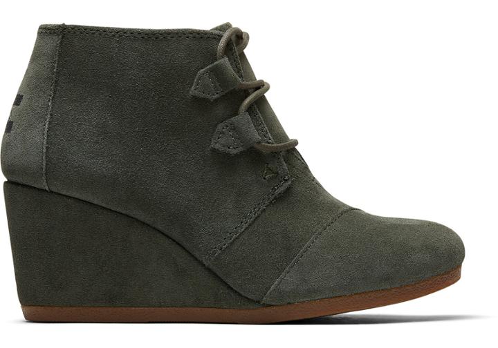 Toms Dusty Olive Suede Women's Kala Booties