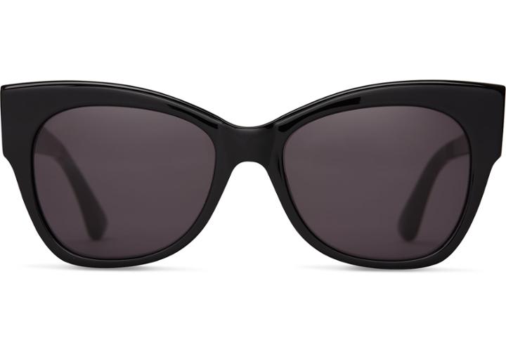 Toms Toms Autry Shiny Black Sunglasses With Dark Grey Lens