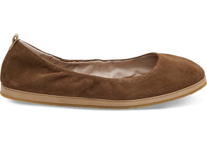 Toms Dark Amber Suede Women's Olivia Flats