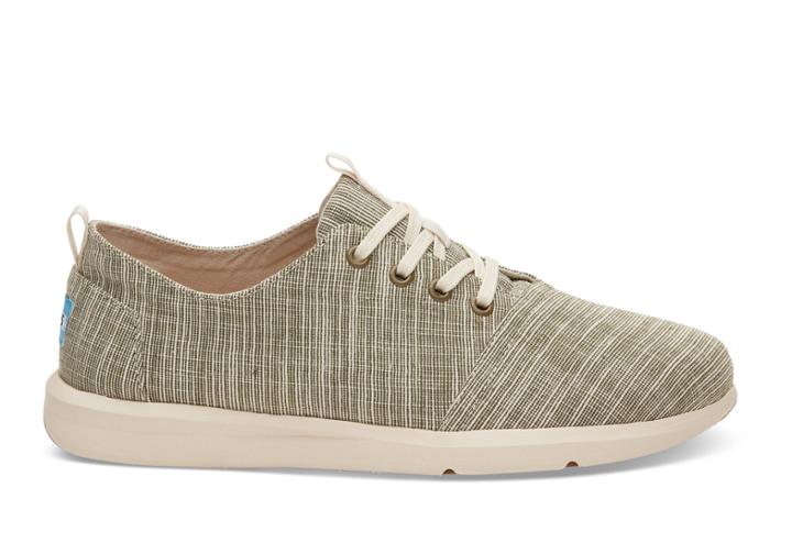 Toms Toms Army Green Microstripe Men's Del Rey Sneakers Shoes - Size 8