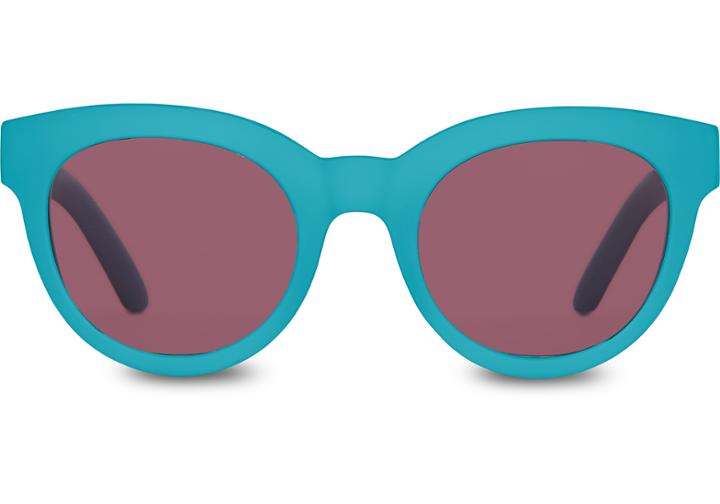 Toms Traveler By Toms Women's Florentin Matte Marine Blue Sunglasses With Violet Mirror Lens