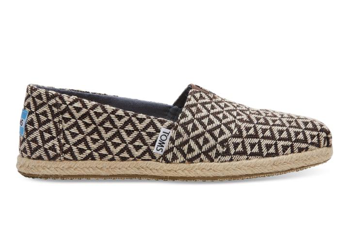 Toms Toms Chocolate Brown Diamond Geo Women's Espadrilles Shoes - Size 6