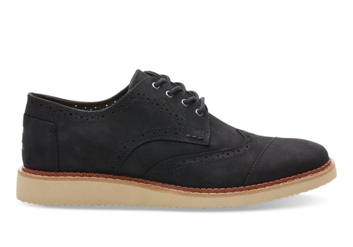Toms Toms Black Nubuck Men's Brogues Shoes - Size 9