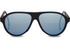 Toms Traveler By Toms Women's Zion Matte Black Blue Mirror Polarized Sunglasses With Deep Blue Mirror Lens