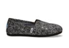 Toms Black And Silver Paisley Women's Classics