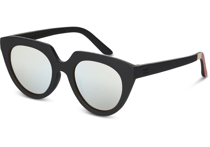 Toms Toms Lourdes Matte Black Sunglasses With Mother Of Pearl Mirror Lens