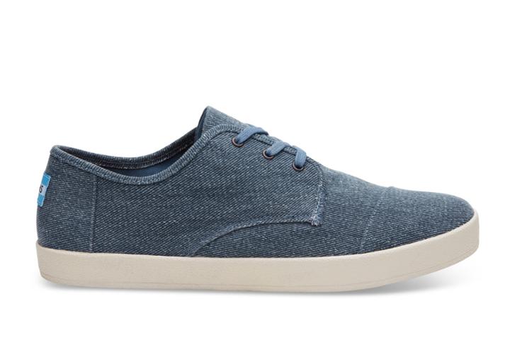 Toms Toms Slate Blue Coated Twill Men's Paseo Sneakers Shoes - Size 14