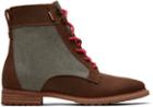 Toms Brown Waxy Suede And Dusty Olive Washed Canvas Women's Nolita Boots
