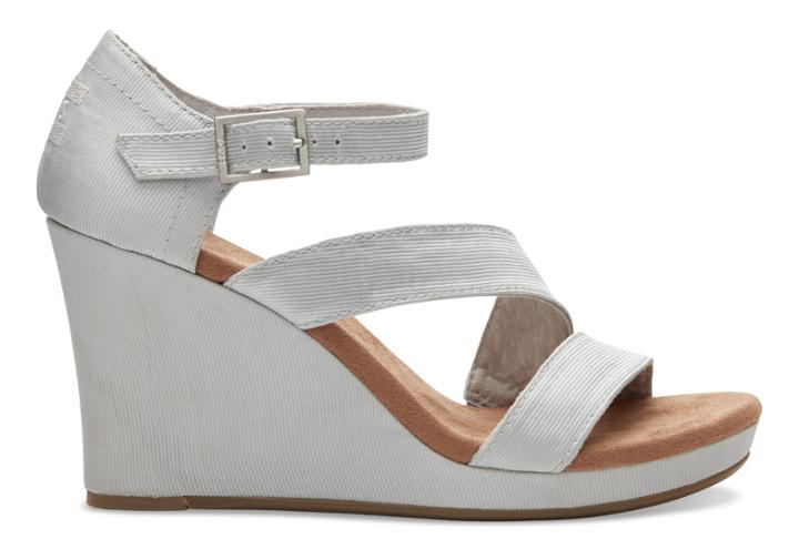 Toms Toms Dove Grosgrain Women's Clarissa Wedges - Size 10